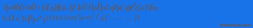 Dolcetto Demo Font – Brown Fonts on Blue Background