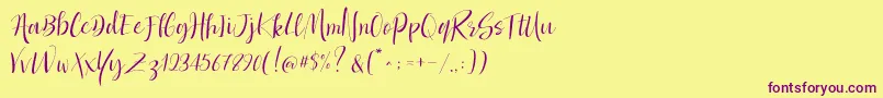 Dolcetto Demo Font – Purple Fonts on Yellow Background