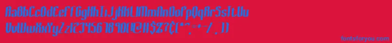BewilderThickBrk Font – Blue Fonts on Red Background