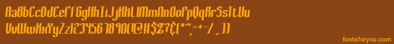 BewilderThickBrk-Schriftart – Orangefarbene Schriften auf braunem Hintergrund