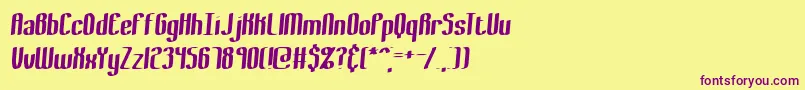 BewilderThickBrk Font – Purple Fonts on Yellow Background