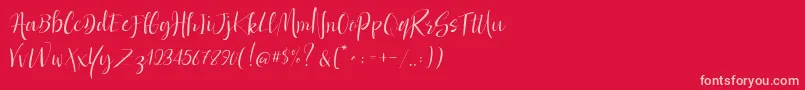 Dolcetto Demo-Schriftart – Rosa Schriften auf rotem Hintergrund