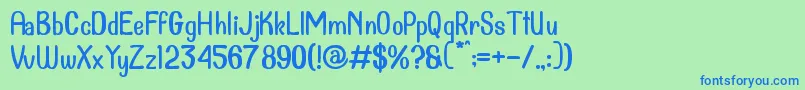 Dollanan 2 Font – Blue Fonts on Green Background