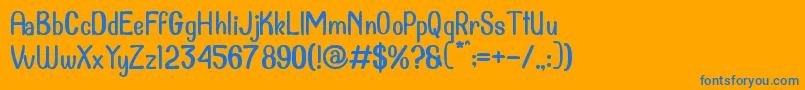 Dollanan 2 Font – Blue Fonts on Orange Background