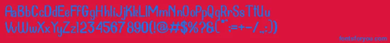 Dollanan 2 Font – Blue Fonts on Red Background