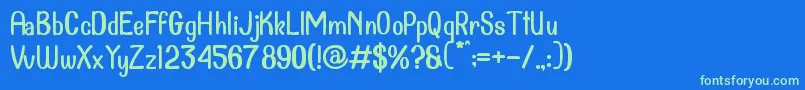 Dollanan 2 Font – Green Fonts on Blue Background