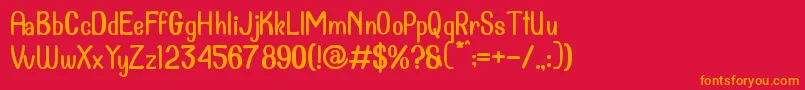 Dollanan 2-Schriftart – Orangefarbene Schriften auf rotem Hintergrund