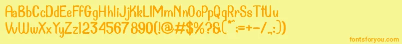 Dollanan 2 Font – Orange Fonts on Yellow Background