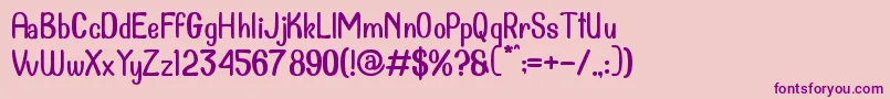 Dollanan 2-fontti – violetit fontit vaaleanpunaisella taustalla