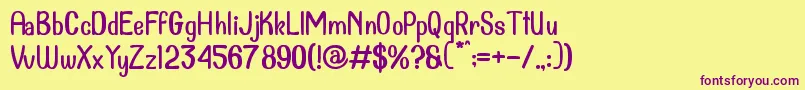 Dollanan 2 Font – Purple Fonts on Yellow Background