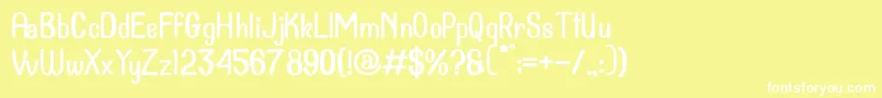 Dollanan 2-fontti – valkoiset fontit keltaisella taustalla