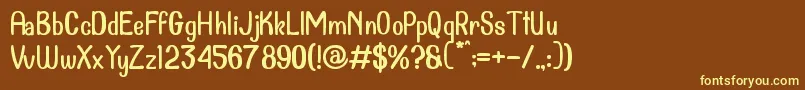Шрифт Dollanan 2 – жёлтые шрифты на коричневом фоне