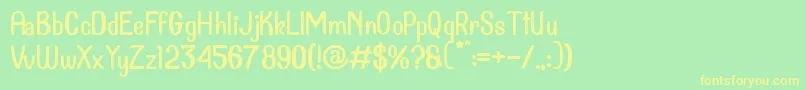 Dollanan 2 Font – Yellow Fonts on Green Background