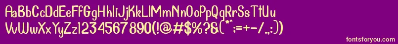 Dollanan 2-fontti – keltaiset fontit violetilla taustalla