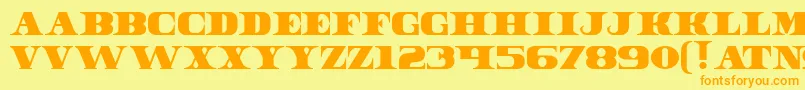 Dollar Bill Font – Orange Fonts on Yellow Background