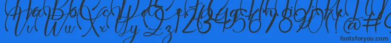 Dollie Demo-Schriftart – Schwarze Schriften auf blauem Hintergrund