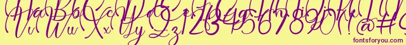 Dollie Demo Font – Purple Fonts on Yellow Background