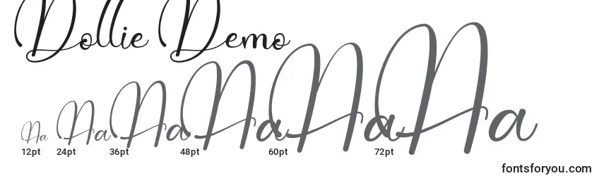 Größen der Schriftart Dollie Demo