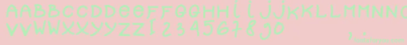 dolly Font – Green Fonts on Pink Background