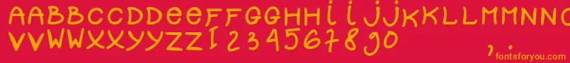 dolly Font – Orange Fonts on Red Background