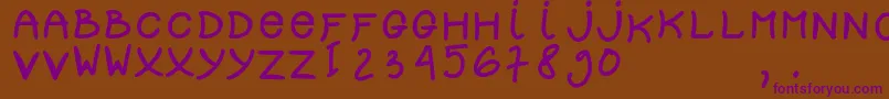 dolly Font – Purple Fonts on Brown Background