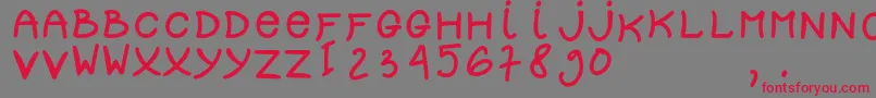 dolly Font – Red Fonts on Gray Background