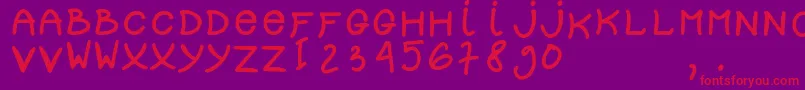 dolly Font – Red Fonts on Purple Background