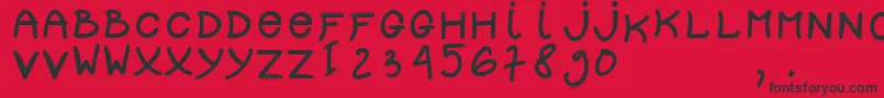 dolly Font – Black Fonts on Red Background