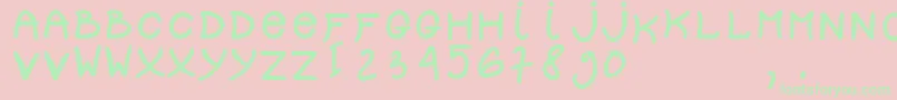 dolly Font – Green Fonts on Pink Background