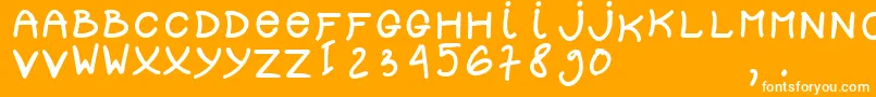 dolly Font – White Fonts on Orange Background