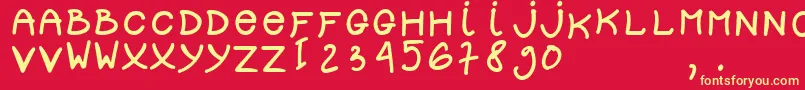 dolly Font – Yellow Fonts on Red Background