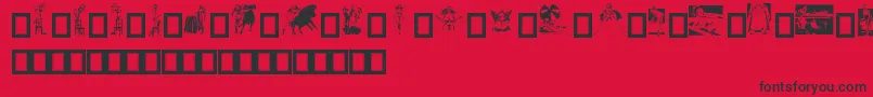 Dollybat Font – Black Fonts on Red Background
