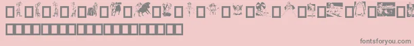 Fonte Dollybat – fontes cinzas em um fundo rosa