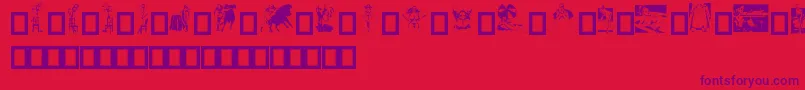 fuente Dollybat – Fuentes Moradas Sobre Fondo Rojo