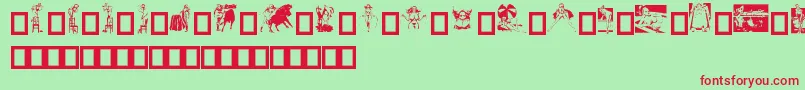Dollybat Font – Red Fonts on Green Background