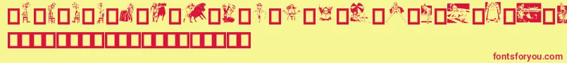 Dollybat Font – Red Fonts on Yellow Background