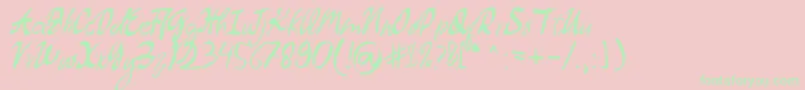 Dollyland Font – Green Fonts on Pink Background