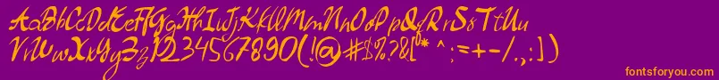 Dollyland Font – Orange Fonts on Purple Background