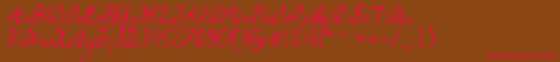 Dollyland Font – Red Fonts on Brown Background