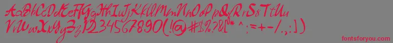 Dollyland Font – Red Fonts on Gray Background