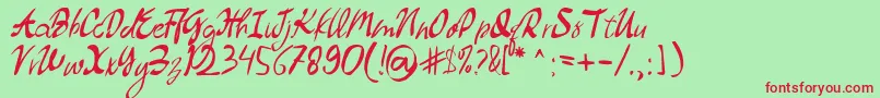 Dollyland Font – Red Fonts on Green Background