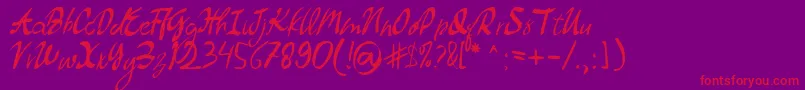 Dollyland Font – Red Fonts on Purple Background