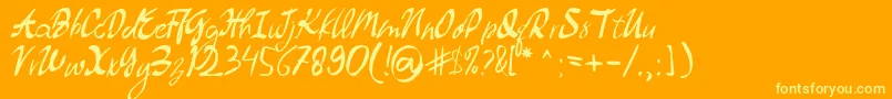 Dollyland Font – Yellow Fonts on Orange Background