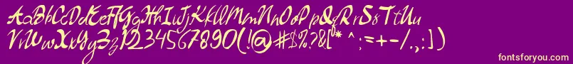 Dollyland Font – Yellow Fonts on Purple Background