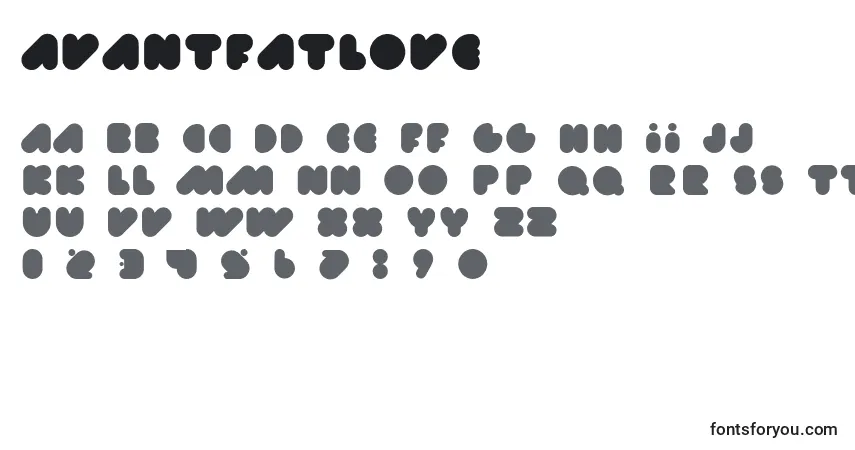 Avantfatlove Font – alphabet, numbers, special characters