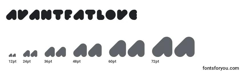 Größen der Schriftart Avantfatlove