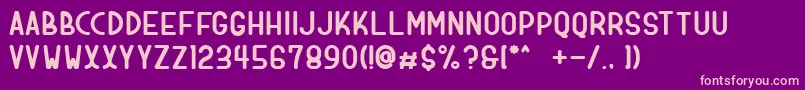 dologan bold Font – Pink Fonts on Purple Background