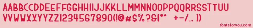 dologan bold Font – Red Fonts on Pink Background