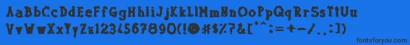 Шрифт Dolor de Muelas – чёрные шрифты на синем фоне