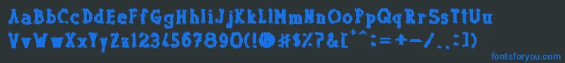 Шрифт Dolor de Muelas – синие шрифты на чёрном фоне
